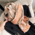 Scarf for women, autumn and winter, Chinese style, blue and white porcelain pattern, warm and thick double-sided imitation cashmere, air conditioning shawl, mother's scarf