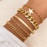 European and American cross-border retro thick chain personalized bracelet mixed and matched open bracelet bracelet, hand decoration layered style set bracelet wholesale