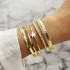 European and American cross-border retro personality exaggerated opening pentagram bracelet gold smooth irregular wristband bracelet nine 5