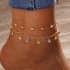 Cross border Beach Metal Pineapple Pearl Foot Chain Set Retro Multi layer Pendant Foot Chain Girl's High end Foot Decoration