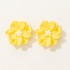 New Korean minimalist and versatile exaggerated camellia earrings with a fresh and three-dimensional white flower pearl earrings