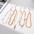 Cross border Beach Metal Pineapple Pearl Foot Chain Set Retro Multi layer Pendant Foot Chain Girl's High end Foot Decoration