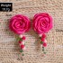 European and American cross-border fresh fabric colorful large flower earrings, sweet rice beads, long tassels, leaf earrings, female earrings