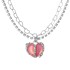 Peach colored galaxy love necklace for women, light luxury, niche high-end, inlaid with crystal Barbie collarbone chain, same as Xiaohongshu