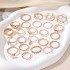 Europe and the United States cross-border new wheat Fried Dough Twists pearl pendant ring 24 pieces of high fashion commuting ring set