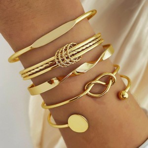 European and American cross-border retro simple chain bracelet fashion mix and match open bracelet bracelet bracelet bracelet, hand decoration, layering style combination wholesale