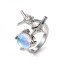 French style personality, high-end niche design, Ins cool trend, cool woman, simple moonstone index finger opening ring