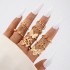 Cross border Jewelry Ins Cool Style Gold Solid Circle Hollow Ring Personalized Simple Geometry Multi piece Set Stacked Ring