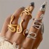 European and American foreign trade cool handsome men's snake pattern ring punk style snake animal retro exaggerated four piece set ring