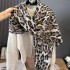 Autumn and winter, same niche design, leopard print long scarf, women's American spicy girl style, fashionable shawl trend