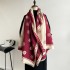 High end Camellia Jacquard Scarf, Women's Small Fragrant Wind Shawl, Versatile Air Conditioning Room Cover Carpet, Autumn and Winter Warm Scarf