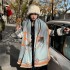 Scarf for women, autumn and winter, European and American horse drawn carriage, imitation cashmere, double-sided air conditioning shawl, thick and warm scarf, outer outfit, trendy wholesale