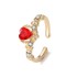 French style personality, high-end niche design, Ins cool trend, cool woman, simple moonstone index finger opening ring