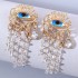 Cross border jewelry court style antique crystal tassel pendant earrings personality devil's eye exaggerated atmospheric earrings for women