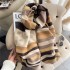 Autumn and winter colored striped imitation cashmere scarf for women, students, couples, Japanese, versatile, thick and warm double-sided scarf