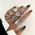 European and American Cross border Retro Vintage Butterfly Serpentine Ring Set Combination Open Multi Joint Ring Set 9-Piece Set