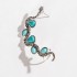 Cross border jewelry retro inlaid turquoise wrapped snake shaped earrings, ear bone clips, versatile ethnic style long ear hooks for women