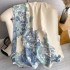 New Fashionable Flower Scarf for Women, Versatile in Autumn and Winter, Fashionable and Warm, Neck Protection, Long, Thickened, Dual Use Shawl