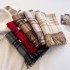 Korean plaid scarf for women's autumn and winter high-end feeling, shawl for warmth, paired with tassel imitation cashmere couple scarf