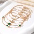 Cross border new European and American bracelet ins retro inlaid green diamond square bracelet inlaid diamond butterfly heart bracelet 4-piece set