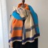 2022 autumn and winter new color blocked versatile imitation cashmere scarf, women's European and American style warm scarf, winter warm shawl