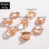 Amazon Cross border Fashion Irregular Geometric Hollow Ring Set Design Sense Peach Heart Butterfly Open Ring for Women