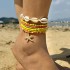 Cross border new Bohemian vacation style shell bead woven bracelet beach style starfish rice bead seven piece set