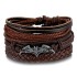 Retro Batman rope woven handmade bead woven bracelet jewelry fashionable multi-layer leather bracelet set for men