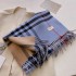 2024 new girls' forest style contrasting color autumn and winter double-sided imitation cashmere scarf, winter high-end warm shawl