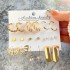 European and American Cross border Retro Love Butterfly Earring Set 9-piece Creative Serpentine Sword Mushroom Ear Buckle Wholesale