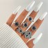 New European and American retro black gemstone inlaid nine piece ring set, geometric snake shaped crown leaf ring set