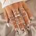 European and American cross-border new combination set Bohemian ethnic style ancient silver 8-character pentagram ring 12 piece set