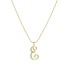 Cross border new European and American 26 letter creative simple copper inlaid zircon snake chain gold necklace high-end collarbone chain for women