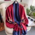 Spring, summer, and autumn new Korean style simulated silk scarf for women's decoration, versatile shawl, sunscreen beach towel, live broadcast, wholesale, and in stock