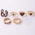 European and American Cross border Jewelry Brown Love Drop Oil Ring Six Piece Set Geometric Flower Ring Combination Set