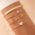 Cross border European and American retro personality exaggerated wide face bracelet set gold smooth irregular wristband bracelet multi piece set