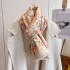 2023 autumn and winter small floral scarf elegant socialite style printed imitation cashmere scarf women's warm and cold resistant scarf