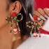 Cross border fashion in Europe and America, colorful beaded bow, woolen ball earrings, creative Santa Claus pendant, Christmas earrings