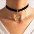 European and American style retro Gothic style short velvet snake necklace black trendy necklace collarbone chain