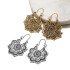 European and American foreign trade jewelry retro ethnic style metal hollow flower earrings Bohemian carved flower earrings