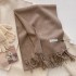 Korean autumn and winter new classic solid color wool women's warm scarf fashionable and high-end scarf for couples