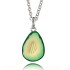 2018 new cute fruit jewelry necklace avocado heart-shaped three-dimensional soft ceramic pendant earrings