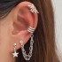 Cross border creative minimalist ins ear hole free ear bone clip personalized multi-layer hollow C-shaped ear clip niche design earrings