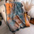 Autumn and winter new double-sided color oil painting series imitation cashmere thick warm scarf, air-conditioned room neck protection shawl for external use