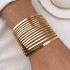 European and American internet celebrity style, exaggerated personality, large-area smooth surface bracelet, Bohemian style multi-layer alloy bracelet, women's bracelet