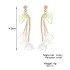 Korean version petal water droplet earrings, women's Hanfu accessories, tassel temperament, long style slimming earrings, wholesale