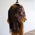 2024 Autumn/Winter New Core spun Scarf Women's Fashion Simple Jacquard Imitation Cashmere Long tassel Relaxation Shawl