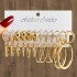 European and American cross-border new personalized metal Fried Dough Twists chain spiral ear ring pearl earrings women's set set of 9 pieces