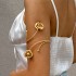 Cross border European and American jewelry ethnic style metal flower open arm bracelet punk style niche geometric arm ring