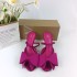 ZA2024 Summer New Silk Texture Butterfly Knot Decoration Muller High Heels Pointed One Line Tripping Sandals for Women